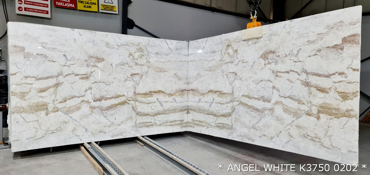 Angel White Bookmatching Marble Slabs Polished -Full Truckload