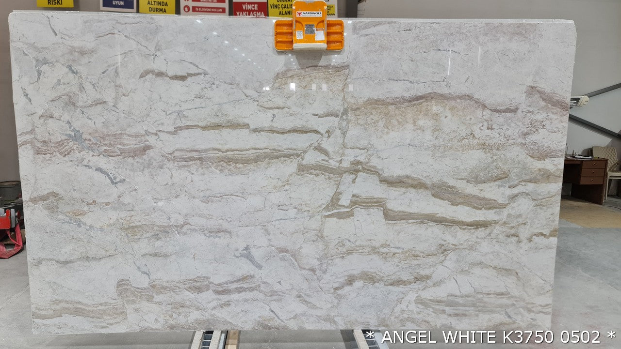Angel White Bookmatching Marble Slabs Polished -Full Truckload