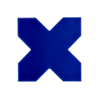 Cobalt Blue 5x5 Glossy Cross Ceramic Tile (27 pack, 5.37 sq ft/case)