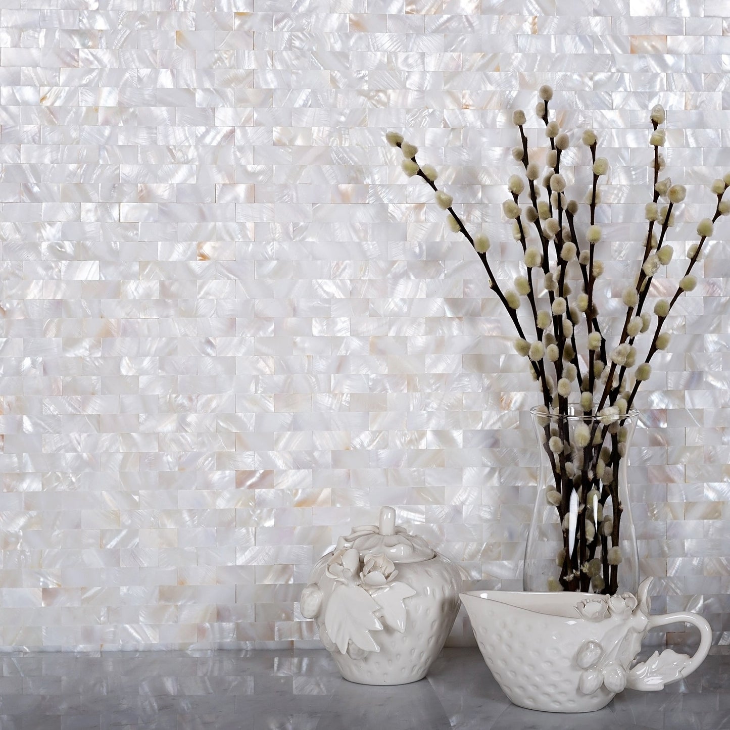 Shell White 11x12 Polished Brick Shell Mother of Pearl Mosaic Tile (20 pack, 18.52 sq ft/case)