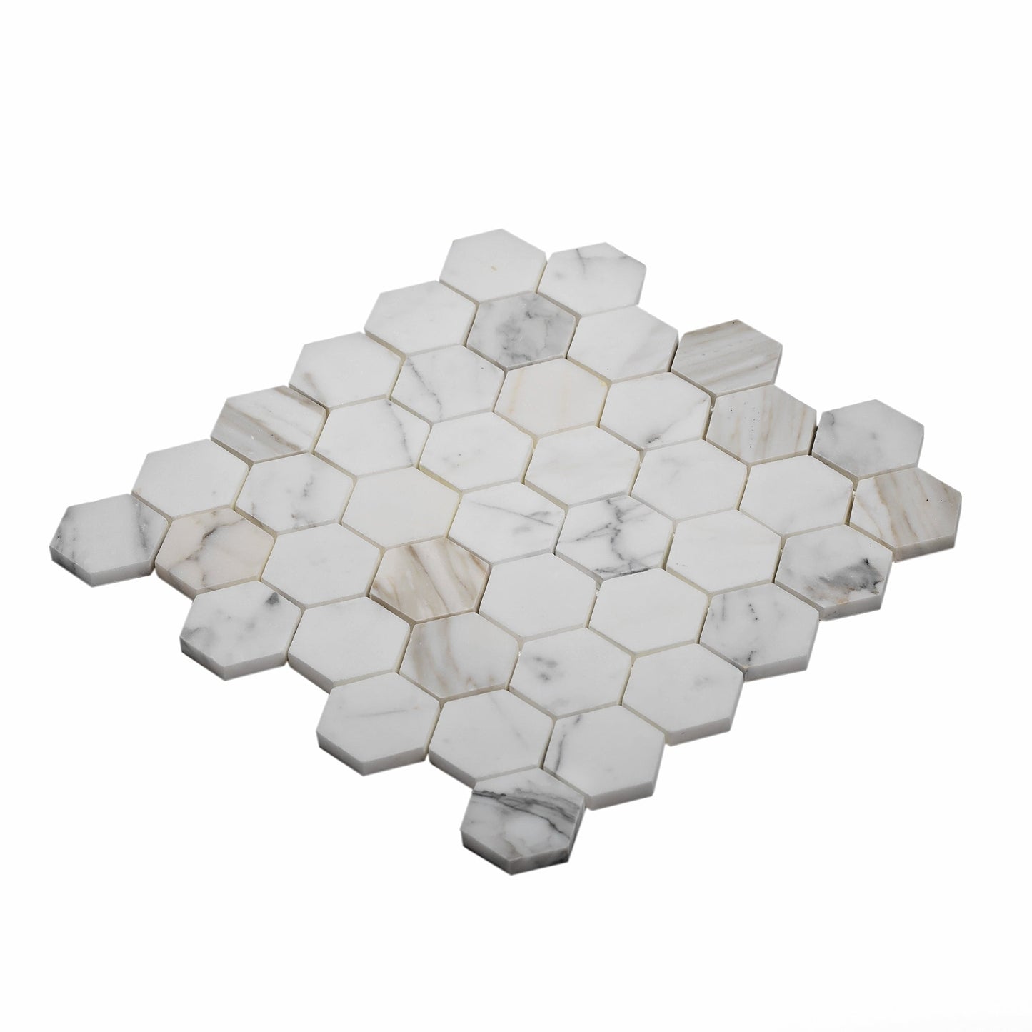 5-Pack Gray 12-in x 12-in Honed Natural Stone Honeycomb Marble Look Floor and Wall Tile - Sample
