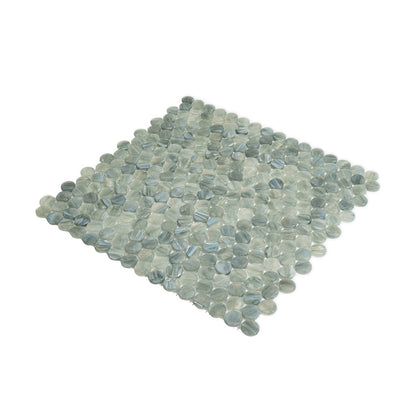 Glacier Gray 12x12 Penny Round Glossy Glass Mosaic Tile (10 pack, 10.34 sq ft/case)