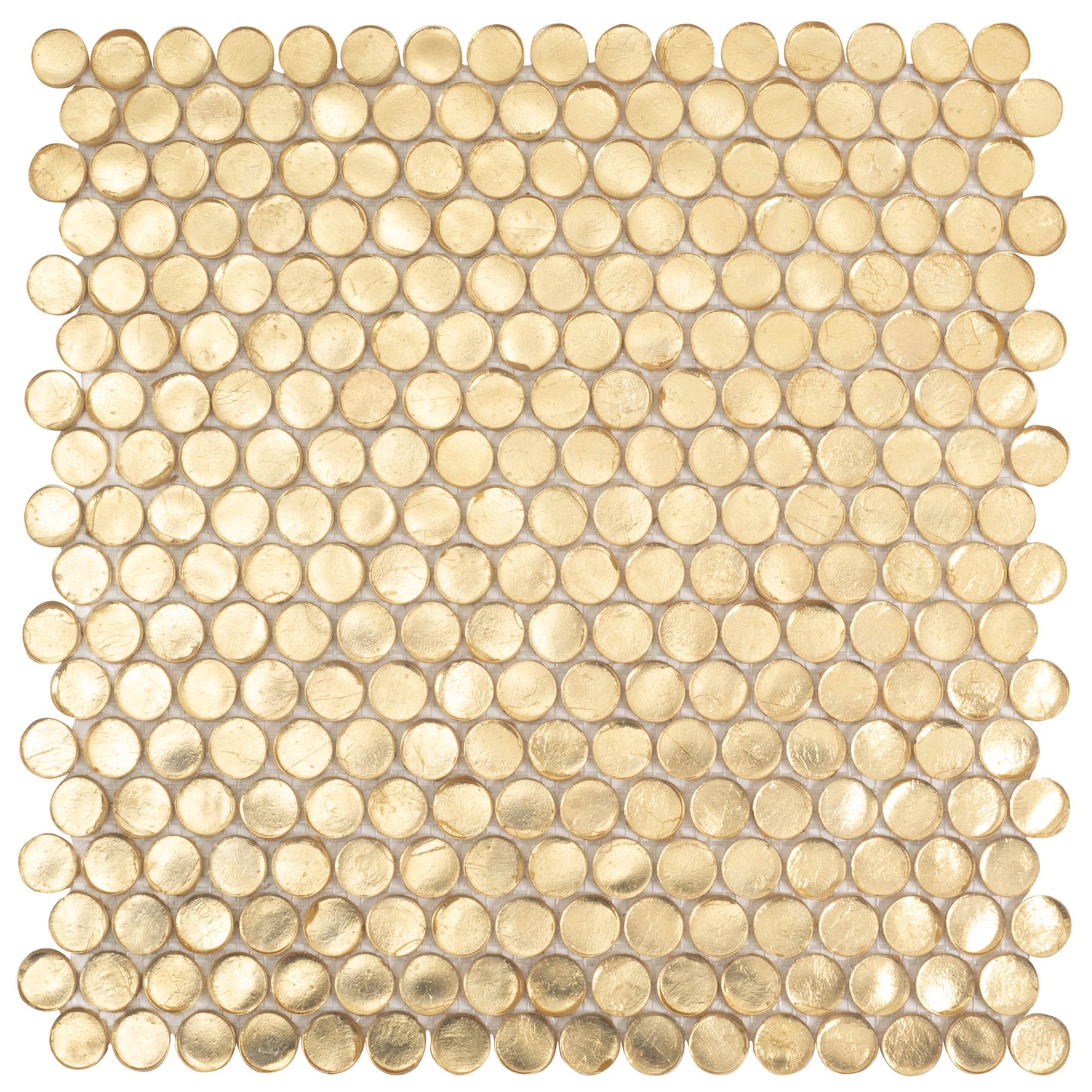 Gold 12x12 Glossy Penny Round Glass Mosaic Tile (10 pack, 10.34 sq ft/case)