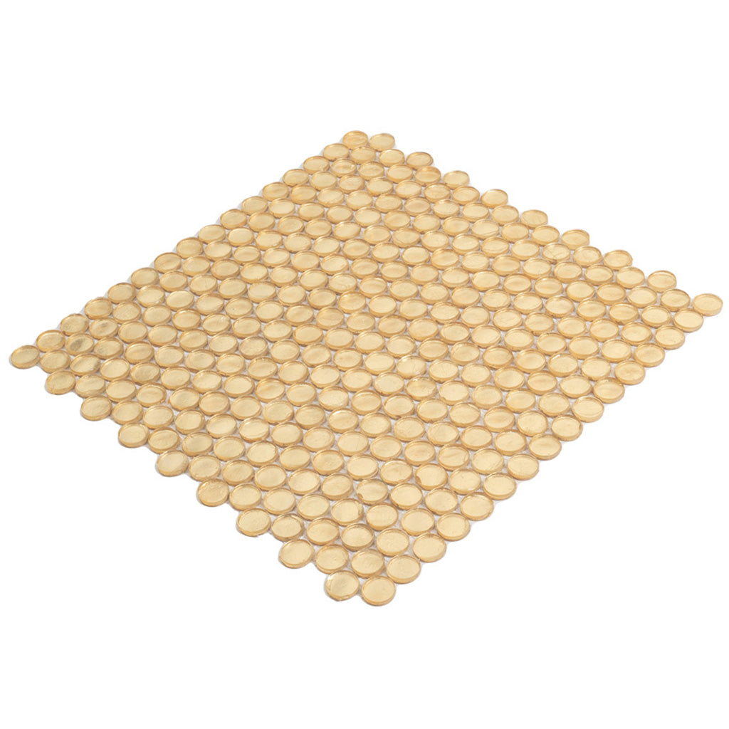 Gold 12x12 Glossy Penny Round Glass Mosaic Tile (10 pack, 10.34 sq ft/case)