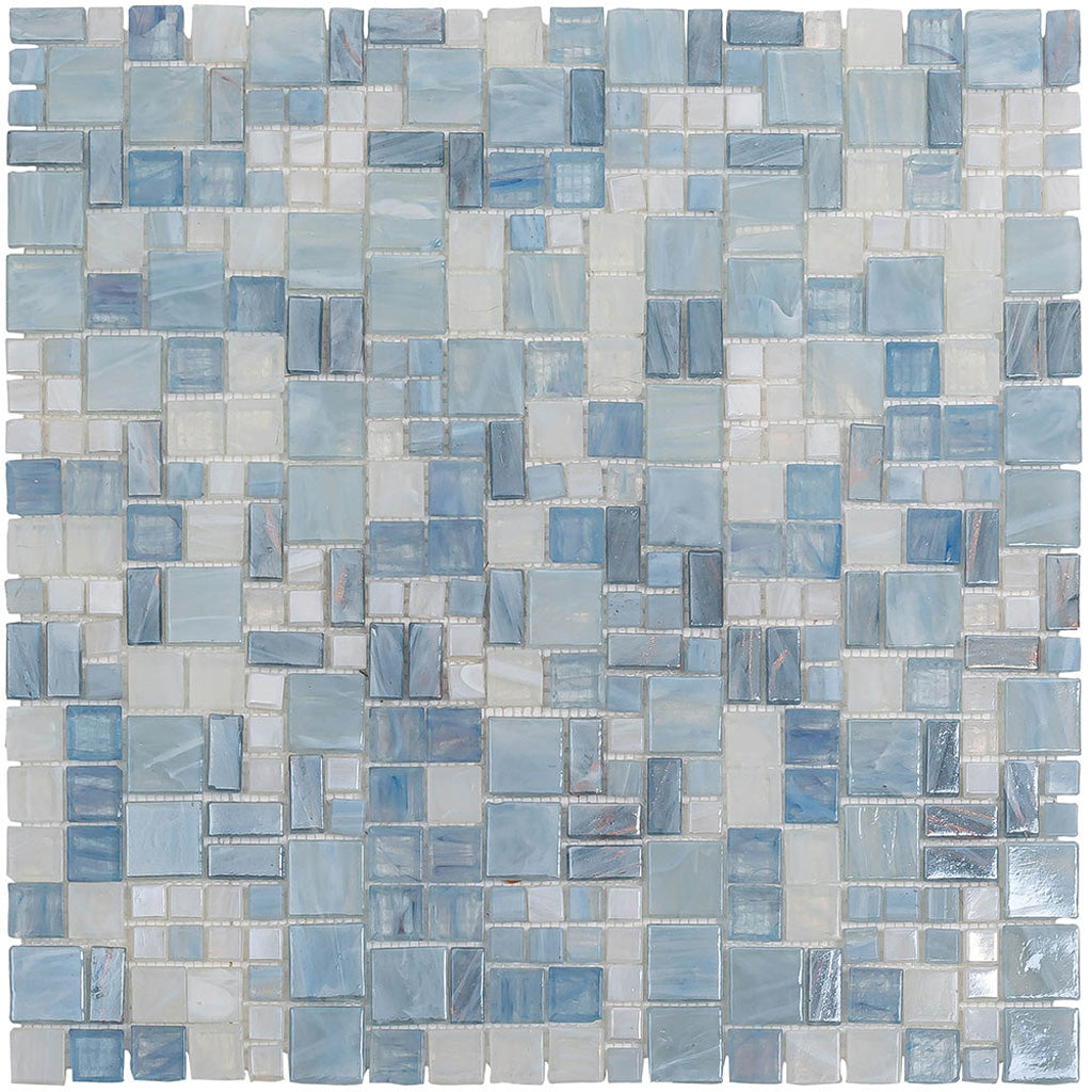 Light Blue 12x12 Glossy Square Glass Mosaic Tile (10 pack, 10.85 sq ft/case)