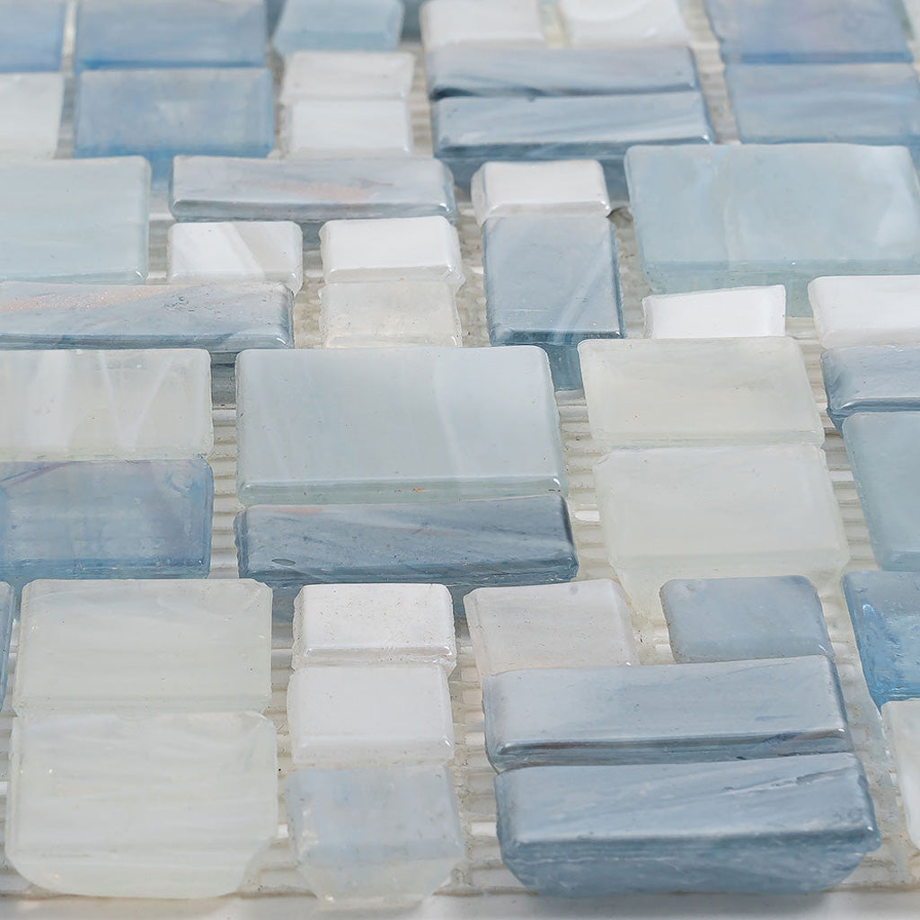 Light Blue 12x12 Glossy Square Glass Mosaic Tile (10 pack, 10.85 sq ft/case)