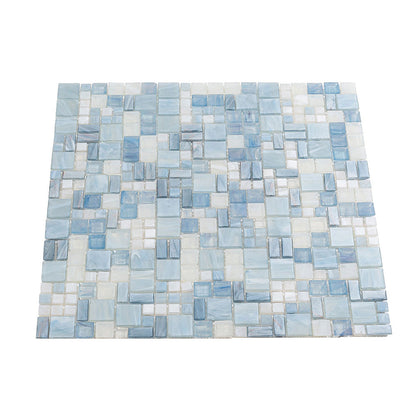 Light Blue 12x12 Glossy Square Glass Mosaic Tile (10 pack, 10.85 sq ft/case)