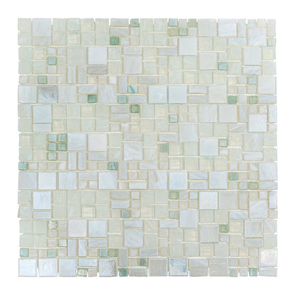 Pearl White 12x12 Glossy Square Glass Mosaic Tile (10 pack, 10.85 sq ft/case)