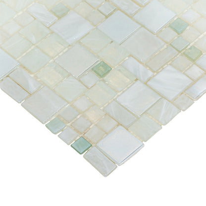 Pearl White 12x12 Glossy Square Glass Mosaic Tile (10 pack, 10.85 sq ft/case)
