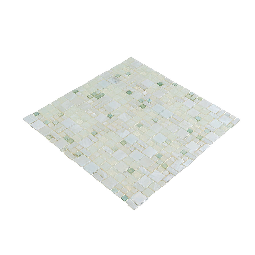 Pearl White 12x12 Glossy Square Glass Mosaic Tile (10 pack, 10.85 sq ft/case)