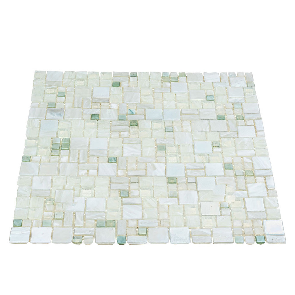Pearl White 12x12 Glossy Square Glass Mosaic Tile (10 pack, 10.85 sq ft/case)