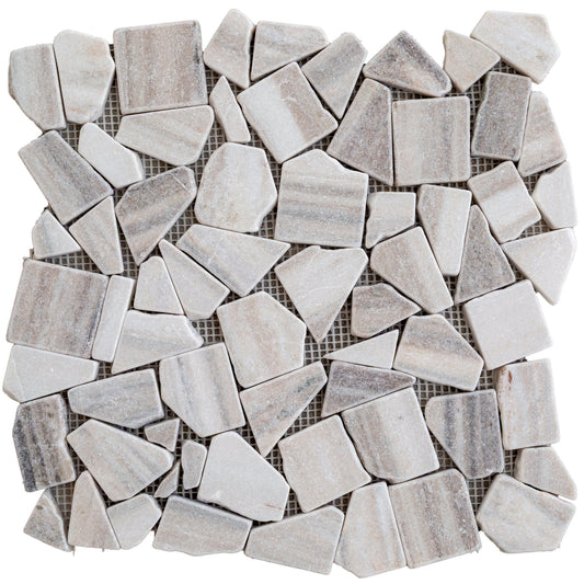 Palissandro Marble Palladiana Honed on 12" x 12" Mesh Mosaic Tile