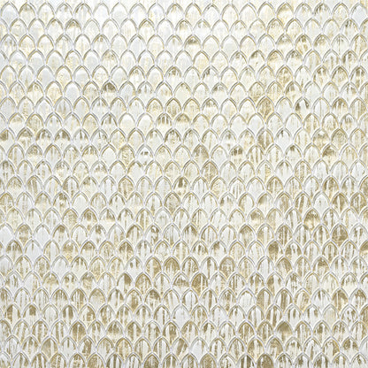 Gold White 11x11 Glossy Fan Fish Scale Glass Mosaic Tile (10 pack, 8.48 sq ft/case)