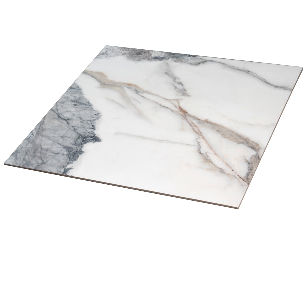 Soft White with Light Gray 32x32 Matte Square Porcelain Large Format Tile (2 pack, 13.78 sq ft/case) - Sample