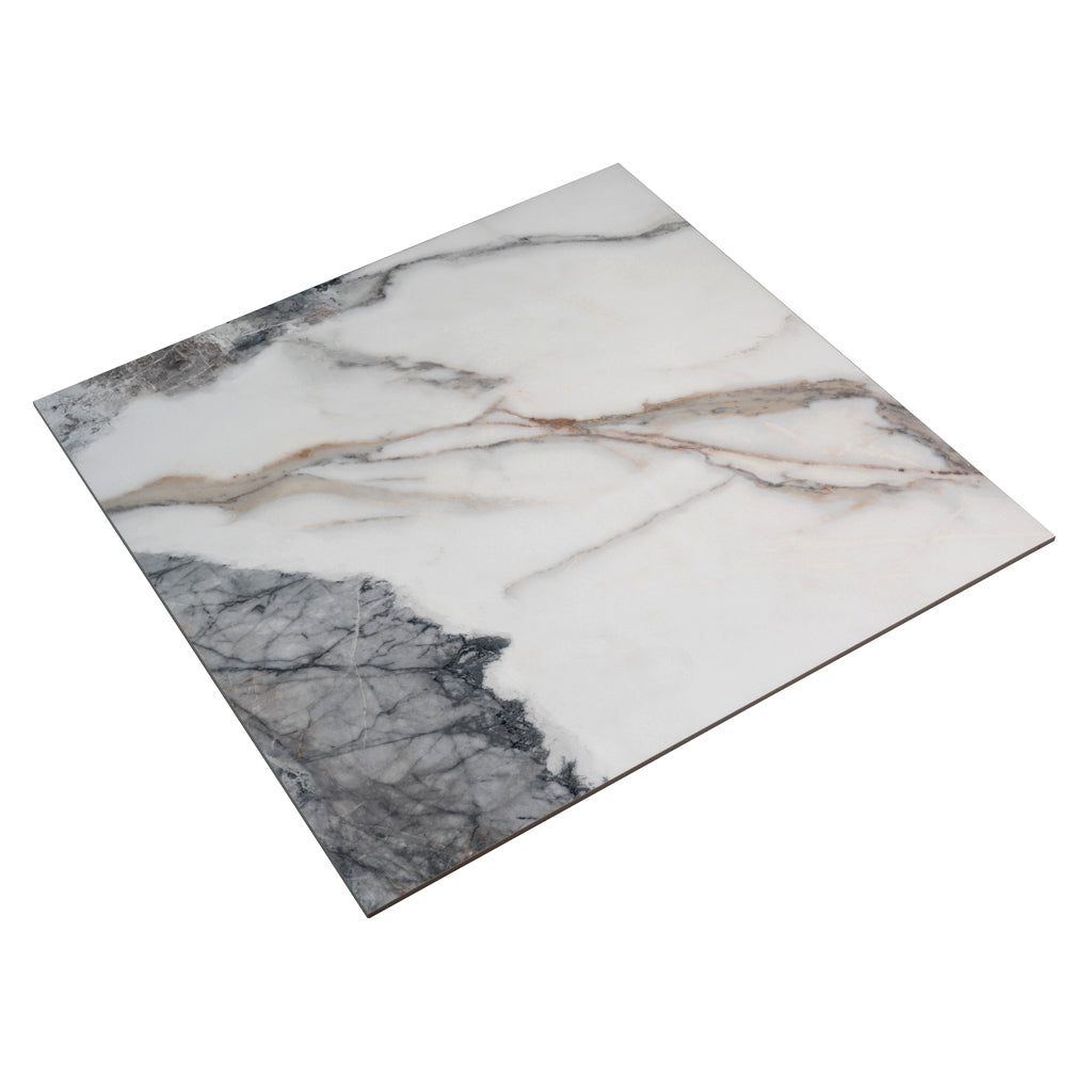 Soft White with Light Gray 32x32 Matte Square Porcelain Large Format Tile (2 pack, 13.78 sq ft/case) - Sample