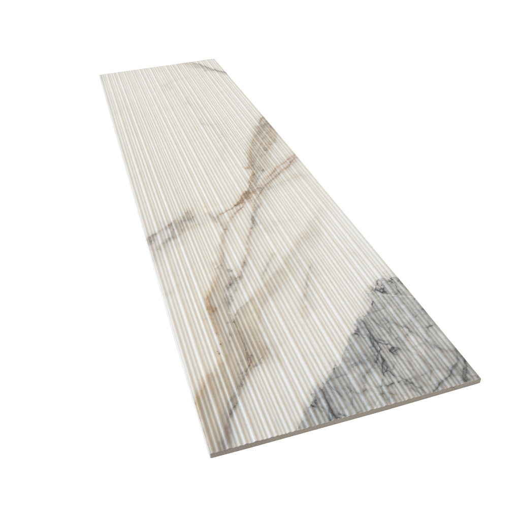 Cool White with Subtle Gray 12x48 Matte Porcelain Large Format Tile (3 pack, 11.63 sq ft/case) - Sample