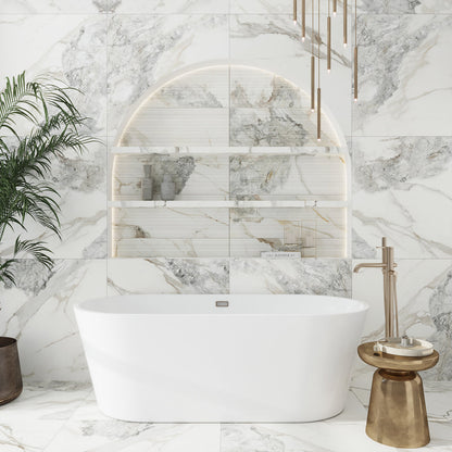Cool White with Subtle Gray 12x48 Matte Porcelain Large Format Tile (3 pack, 11.63 sq ft/case)