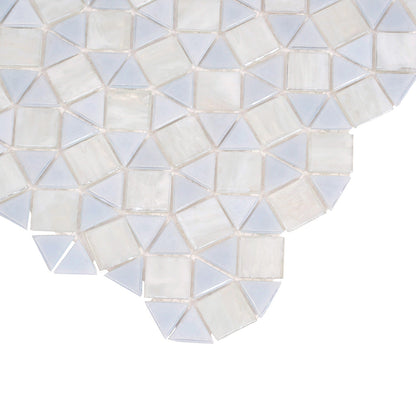 Snow White 11x11 Glossy Square Glass Mosaic Tile (10 pack, 8.1 sq ft/case)