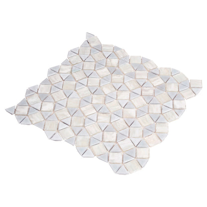 Snow White 11x11 Glossy Square Glass Mosaic Tile (10 pack, 8.1 sq ft/case) - Sample