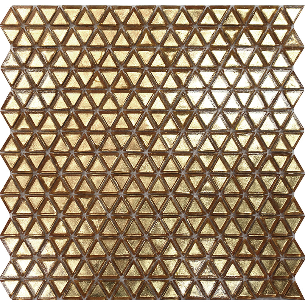 Shimmer Gold 12x12 Glossy Uniform Triangle Glass Mosaic Tile (10 pack, 10.34 sq ft/case)