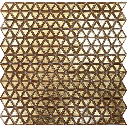 Shimmer Gold 12x12 Glossy Uniform Triangle Glass Mosaic Tile (10 pack, 10.34 sq ft/case) - Sample