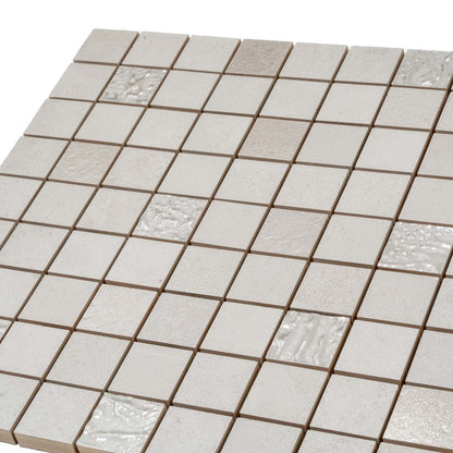 Smoke White 12x12 Matte Field Ceramic Mosaic Tile (10 pack, 10.68 sq ft/case) - Sample