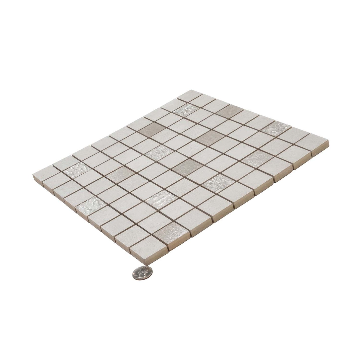 Smoke White 12x12 Matte Field Ceramic Mosaic Tile (10 pack, 10.68 sq ft/case) - Sample