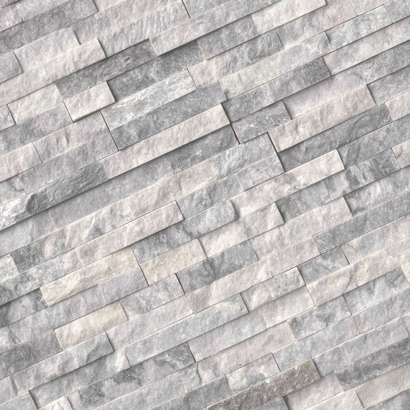 Alaska gray marble splitface mini ledger panel 4.5x16 LPNLMALAGRY4 angle view