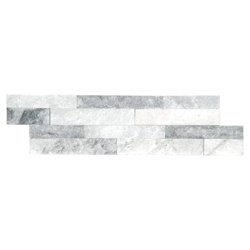 Alaska gray marble splitface mini ledger panel 4.5x16 LPNLMALAGRY4 top view.