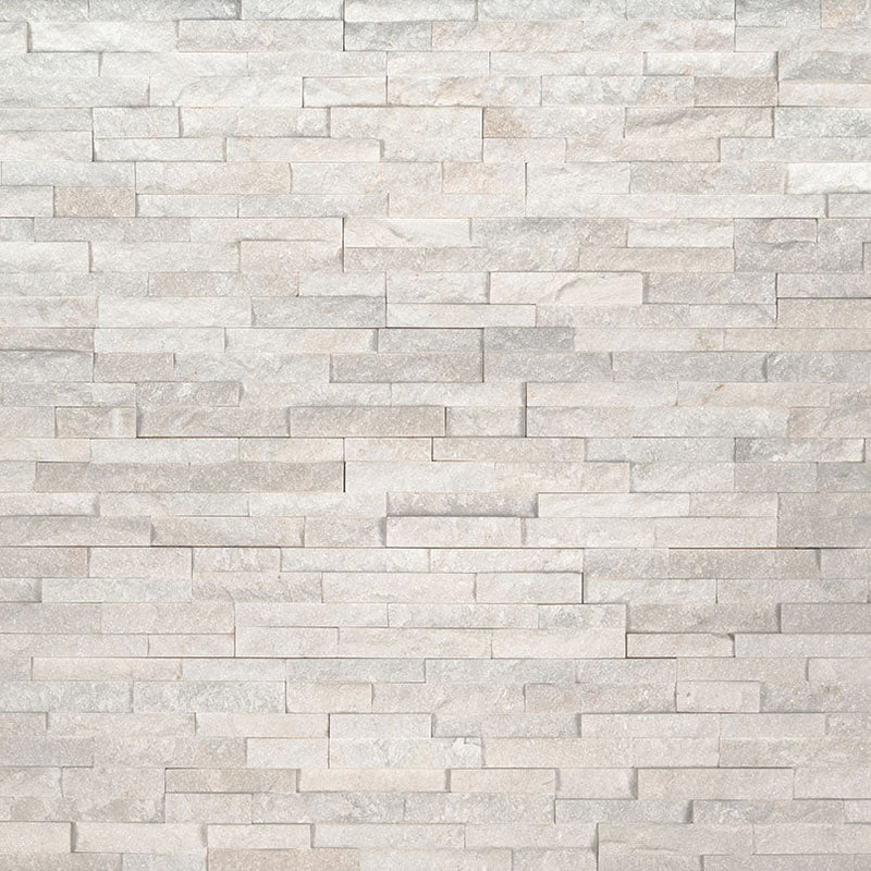 Alaska white marble splitface mini ledger panel 4.5x16 LPNLQARCWHI4.516 MINI top view