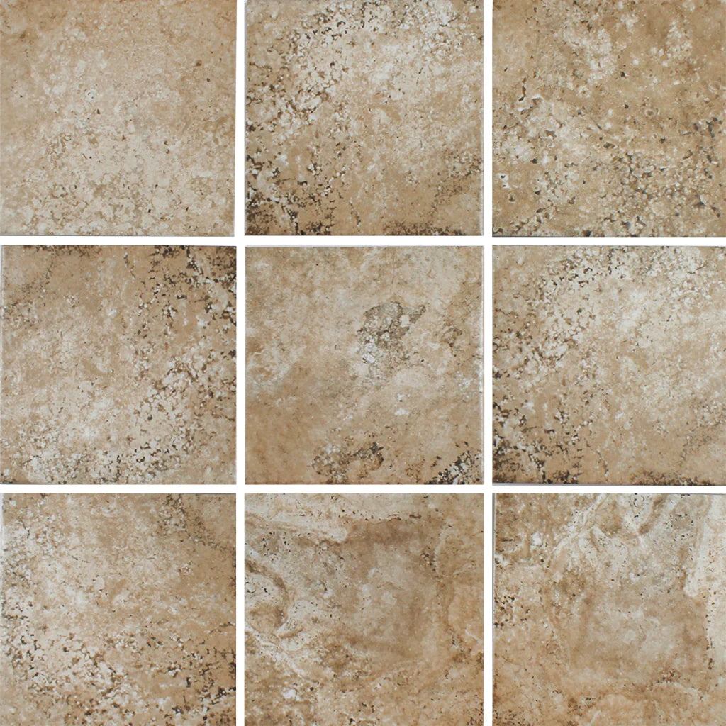 Aquatica Almond Porcelain Pool Tile 6"x6" - Scavo II Collection