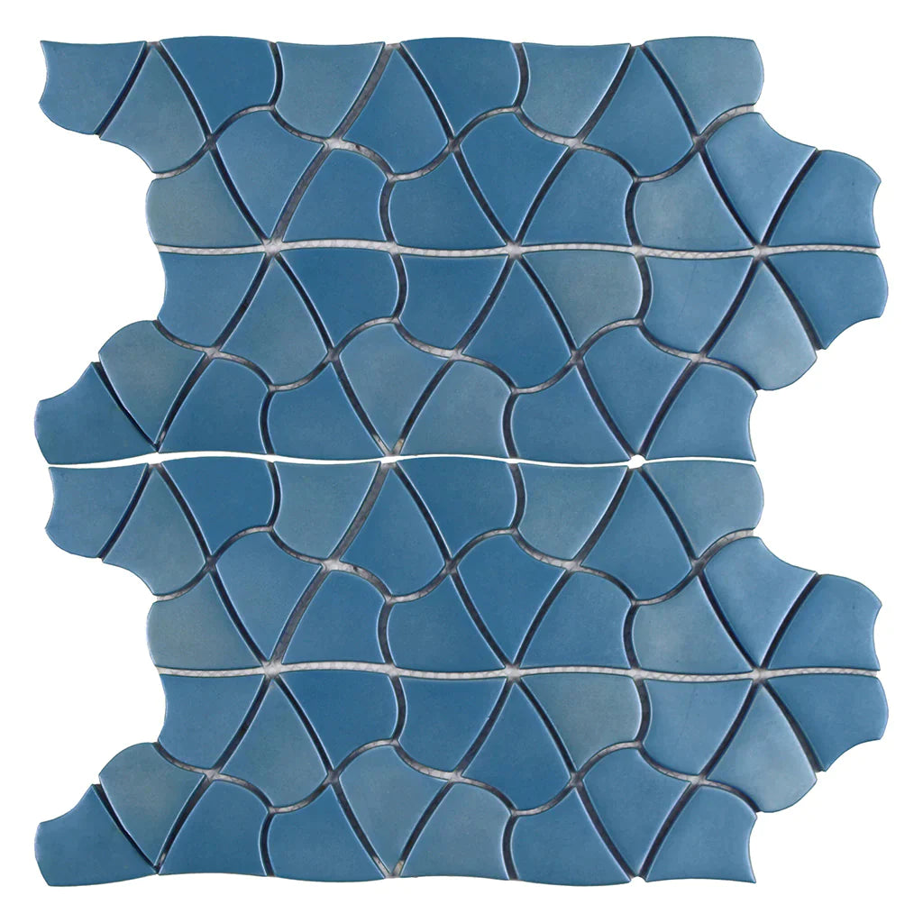 Aquatica Blue Orchid Glass Mosaic Tile 10.25