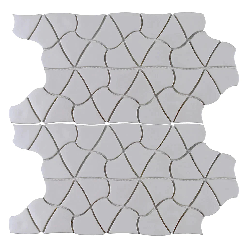 Aquatica Plumeria Glass Mosaic Tile 10.25"x12" - Aloha Collection