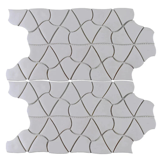 Aquatica Plumeria Glass Mosaic Tile 10.25"x12" - Aloha Collection