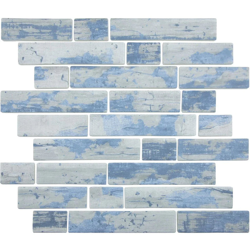 Aquatica Aspen Multi Linear Glass Mosaic Tile 11.75"x11.5" - Bark Collection