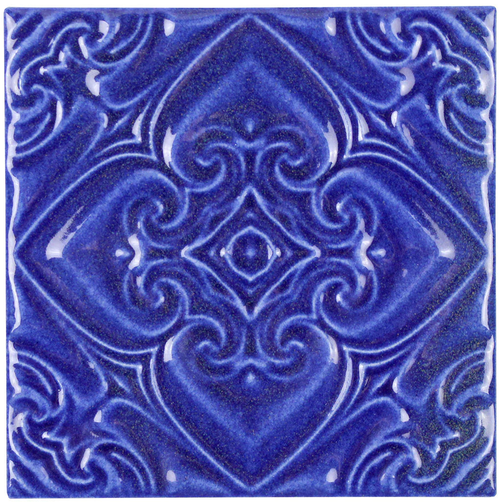 Aquatica Atlantico Blu Deco Porcelain Pool Tile 6"x6" - Melange Collection