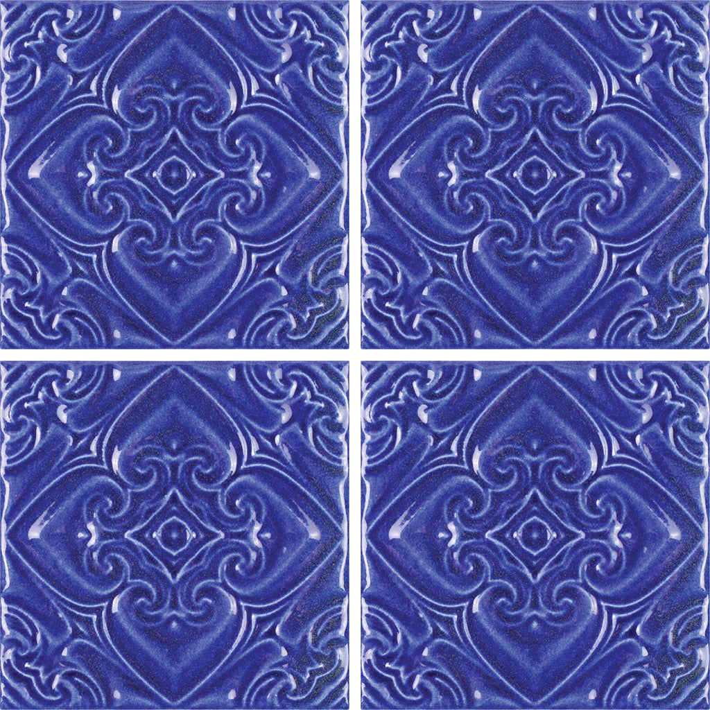 Aquatica Atlantico Blu Deco Porcelain Pool Tile 6"x6" - Melange Collection