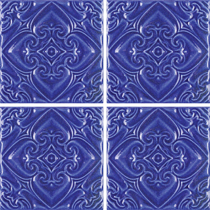 Aquatica Atlantico Blu Deco Porcelain Pool Tile 6"x6" - Melange Collection