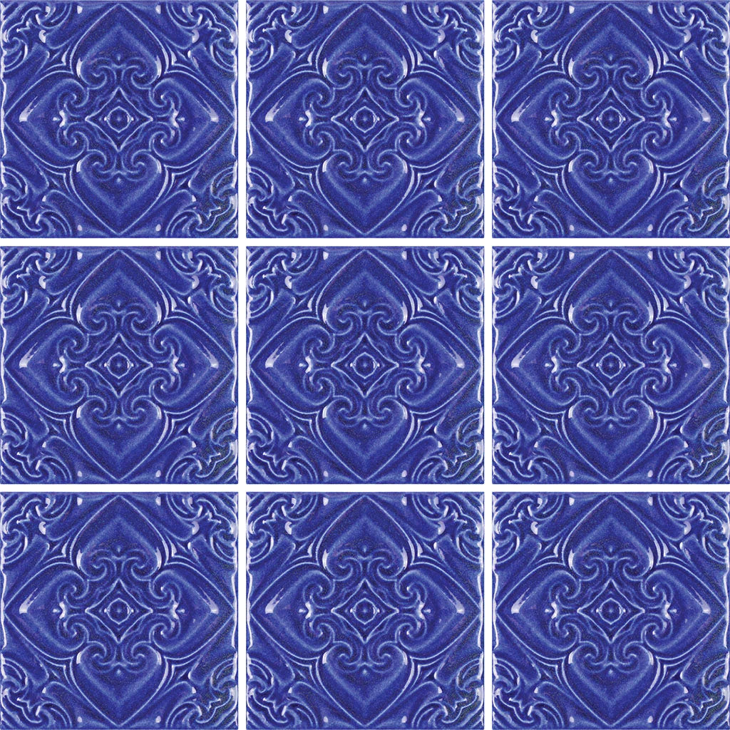 Aquatica Atlantico Blu Deco Porcelain Pool Tile 6"x6" - Melange Collection