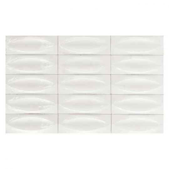 Aquatica Bianco 3D Egg Deco Glossy Porcelain Pool Tile 3"x8" - Gleeze Collection