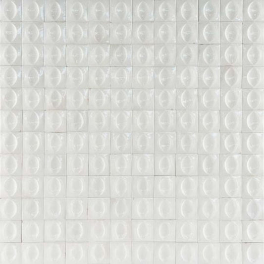 Aquatica Bianco 3D Egg Deco Glossy Porcelain Pool Tile 4"x4" - Gleeze Collection