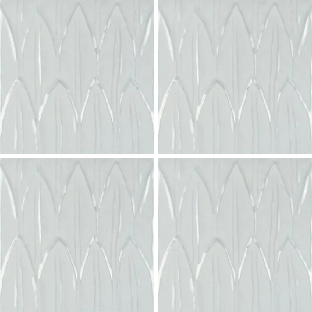 Aquatica Bianco Deco Foglia 6"x6" Porcelain Pool Tile - Sol Collection