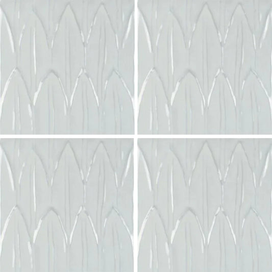 Aquatica Bianco Deco Foglia 6"x6" Porcelain Pool Tile - Sol Collection