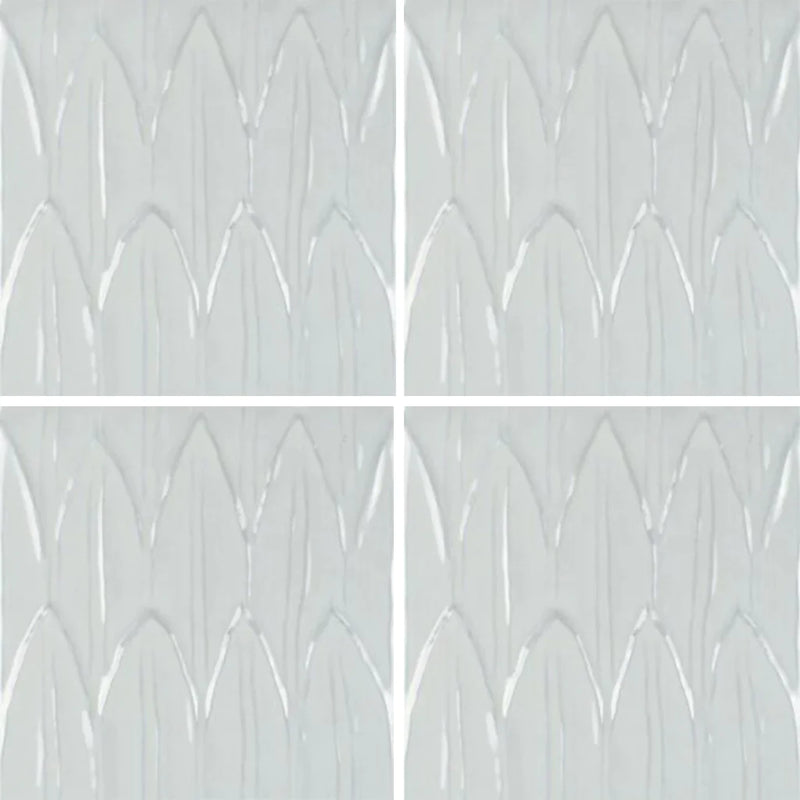 Aquatica Bianco Deco Foglia 6"x6" Porcelain Pool Tile - Sol Collection