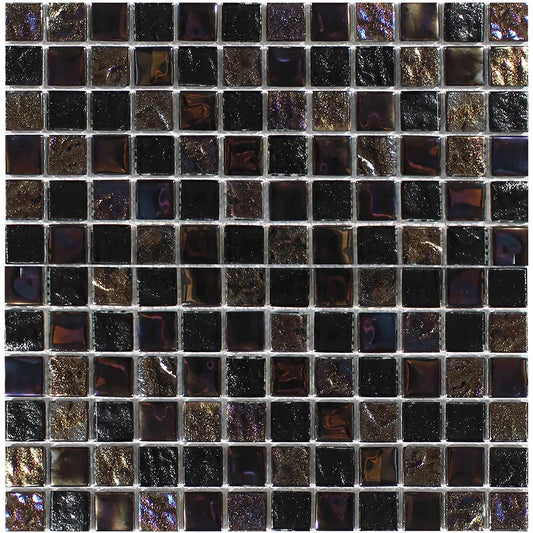 Aquatica Blackstone 1"x1" Linear Glass Mesh Tile 11.75"x11.75" - Treasure Collection