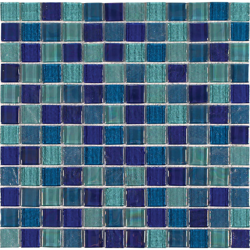 Aquatica Blendstone 1"x1" Linear Glass Mesh Tile 11.75"x11.75" - Treasure Collection