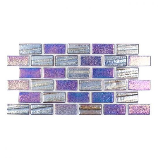 Aquatica Blue 1"x2" Glass Mosaic Tile 12"x12" - Illusions Collection