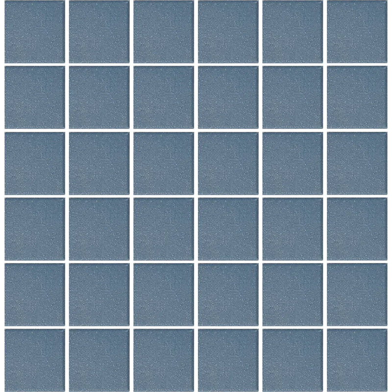Aquatica Blue 2"x2" Porcelain Mosaic Pool Tile 12"x12" - Unglazed Collection