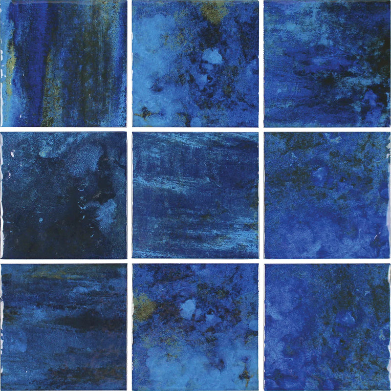 Aquatica Blue Porcelain Pool Tile 6"x6" - Sea Corallo Collection
