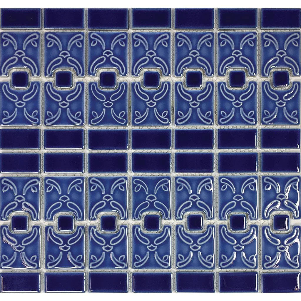 Aquatica Blueberry Porcelain Mosaic Pool Tile 12"x13" - Luciana Collection